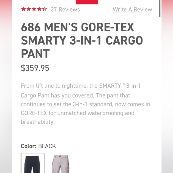 686 Mens Smarty 3X1 cargo ski pants - Picture 5 of 15